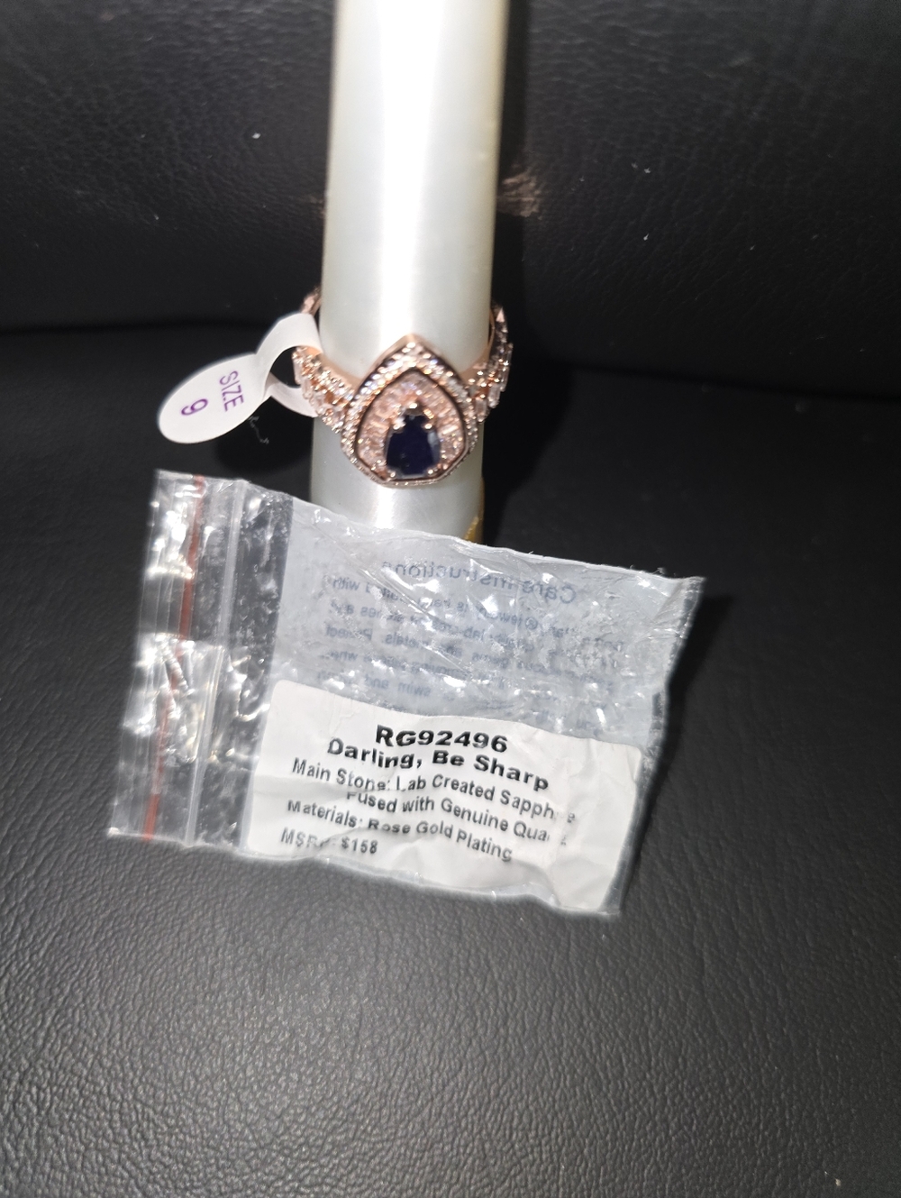 Rose Gold Sapphire Teardrop Ring Darling Be Sharp Size 9 Sept 2025 Bomb Party